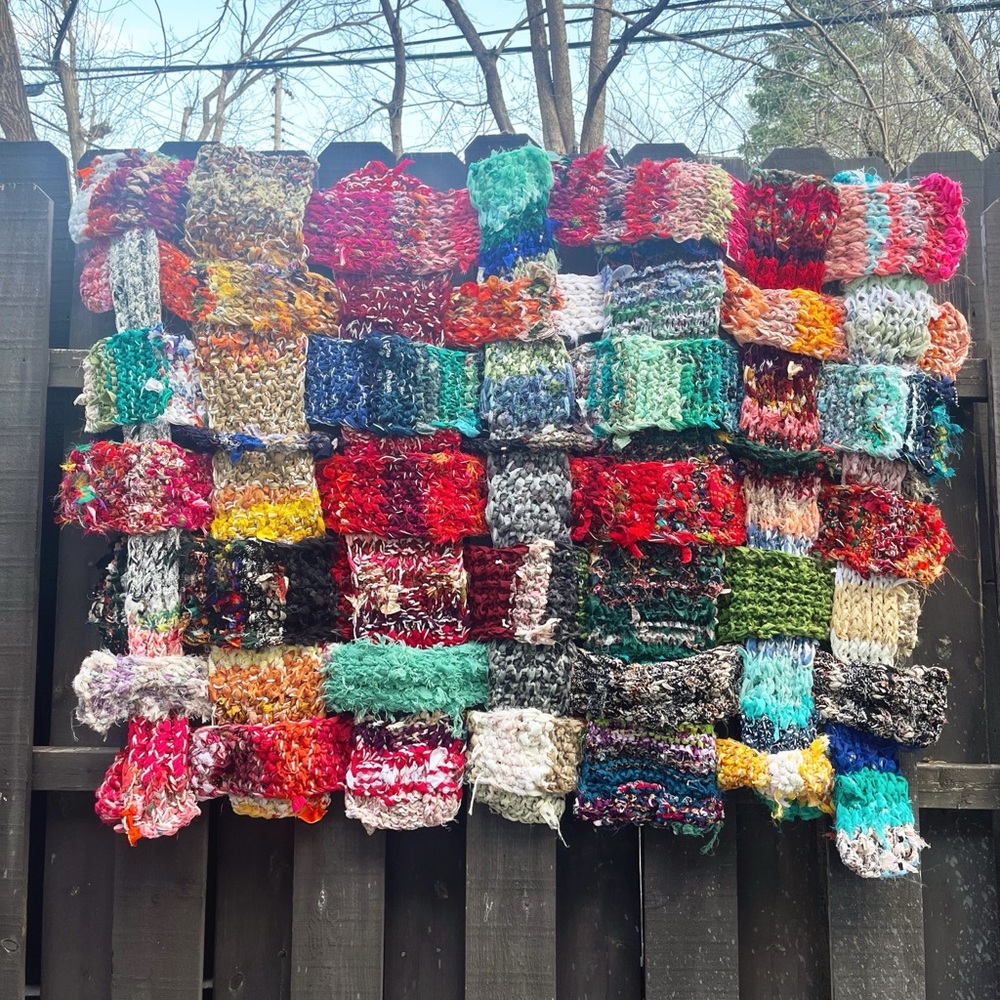 Recycled Sari Tapestry | Sustainable Textile Art | Eco-Friendly Home Decor